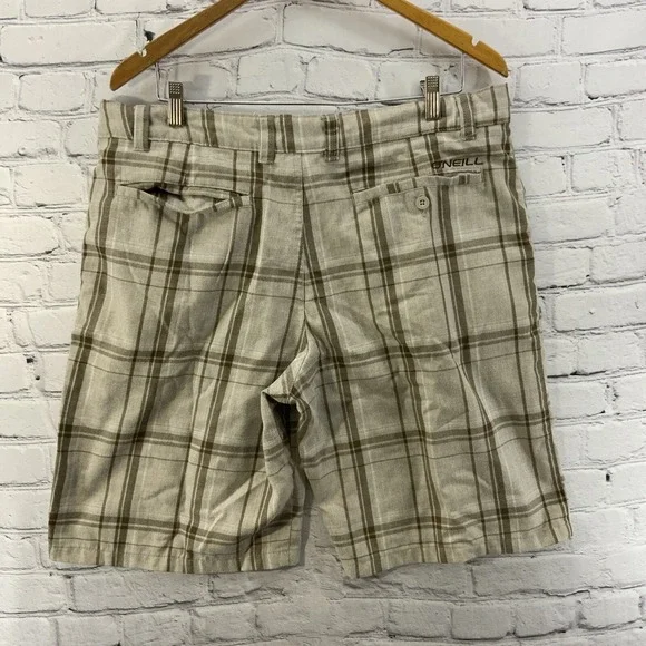 Oneill Board Shorts Mens Sz 36 Beige Plaid Casual - Picture 5 of 11